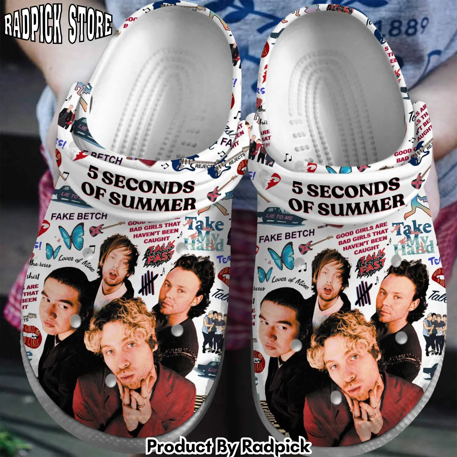 Radpick 5 seconds of summer band music clogs shoes comfortable for men women n6w rp6528369